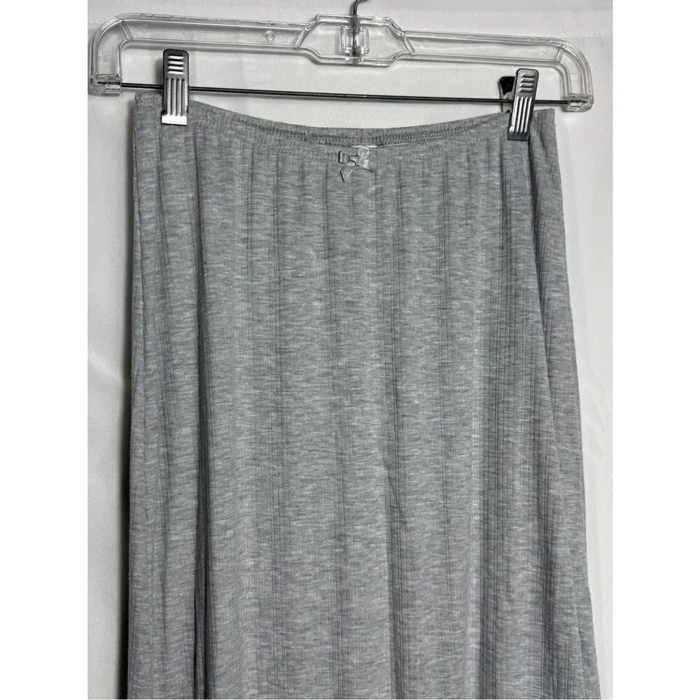 Auden Ribbed Pajama Skirt Gray Size XS Lounge Sleep Maxi Skirt NWOT Soft Stretch